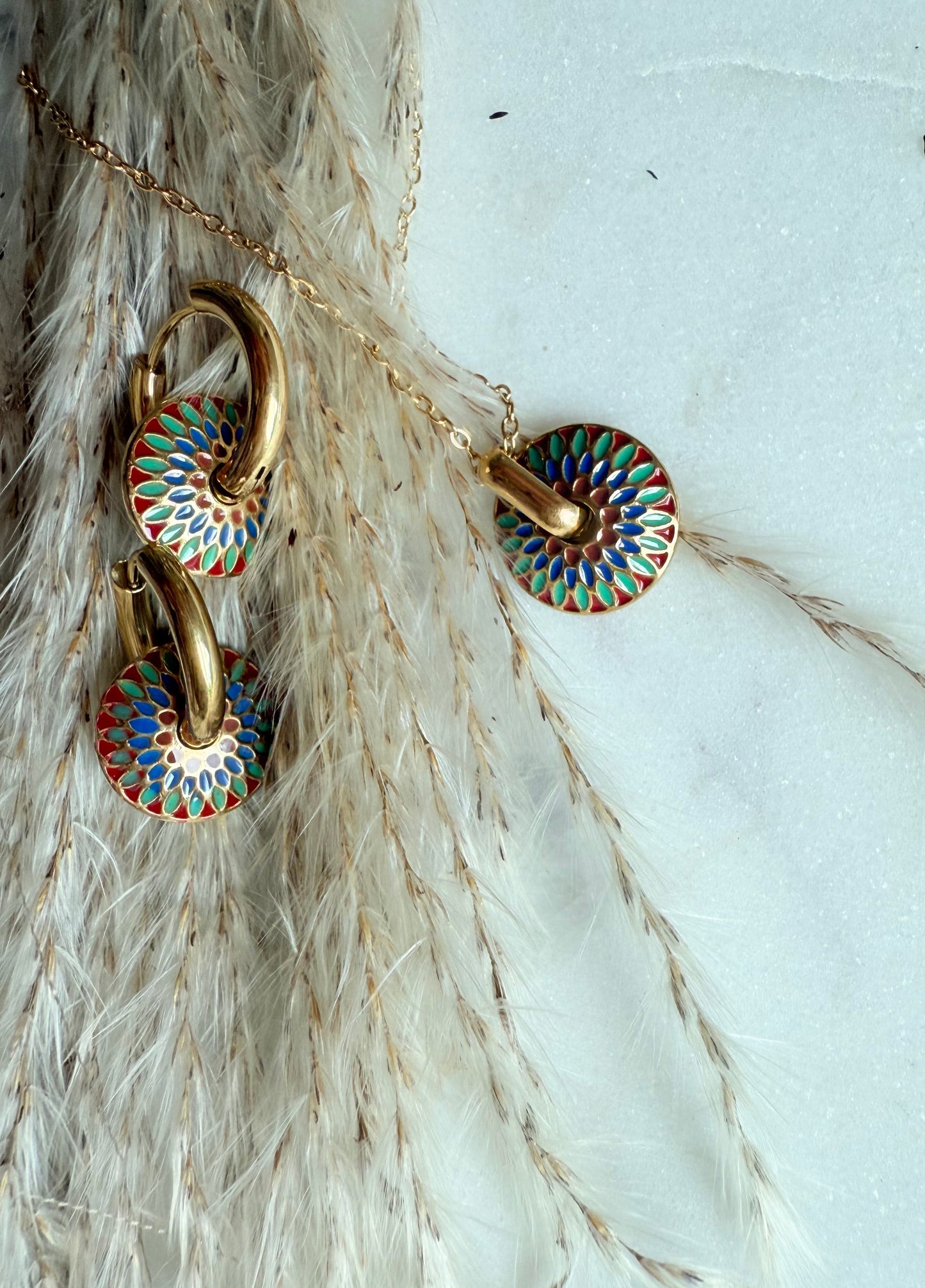 Peacock Necklace 18k