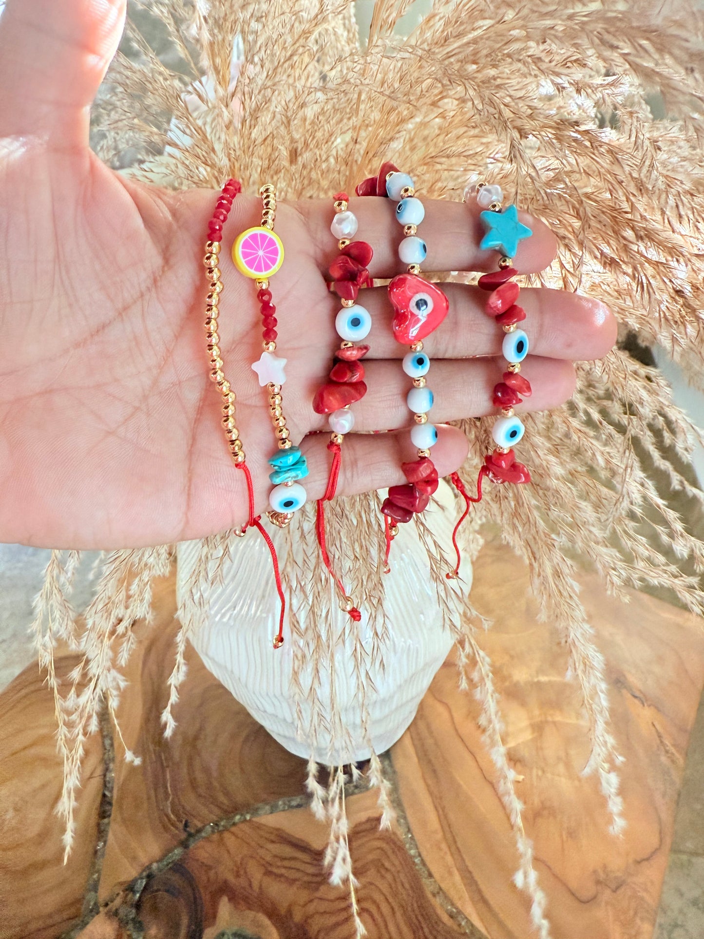 Star Heart Eye Red Bracelet