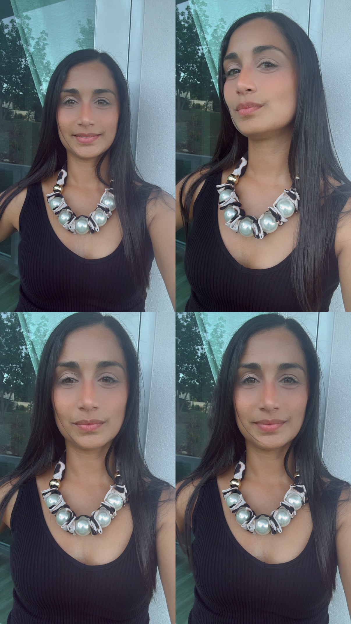 Animal Print Pearls Necklace