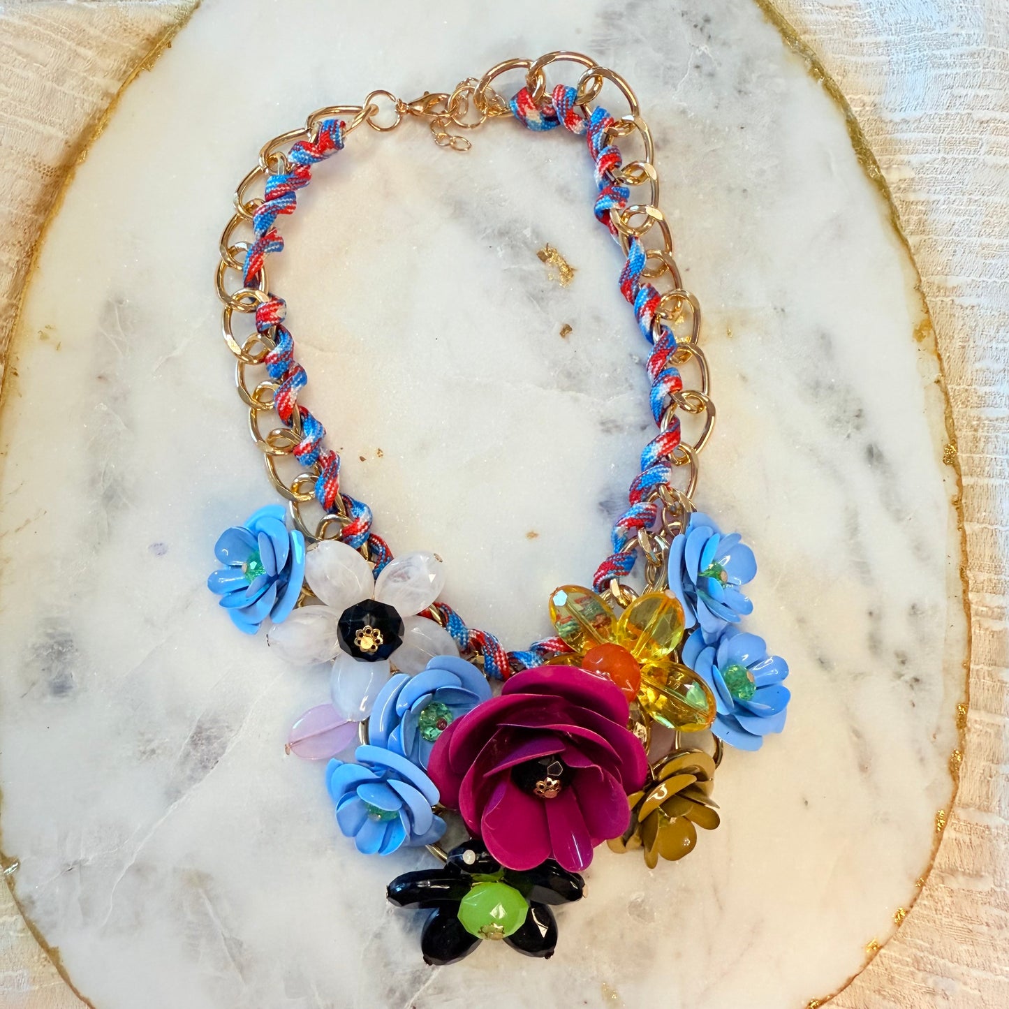 Paris Flowers Necklace
