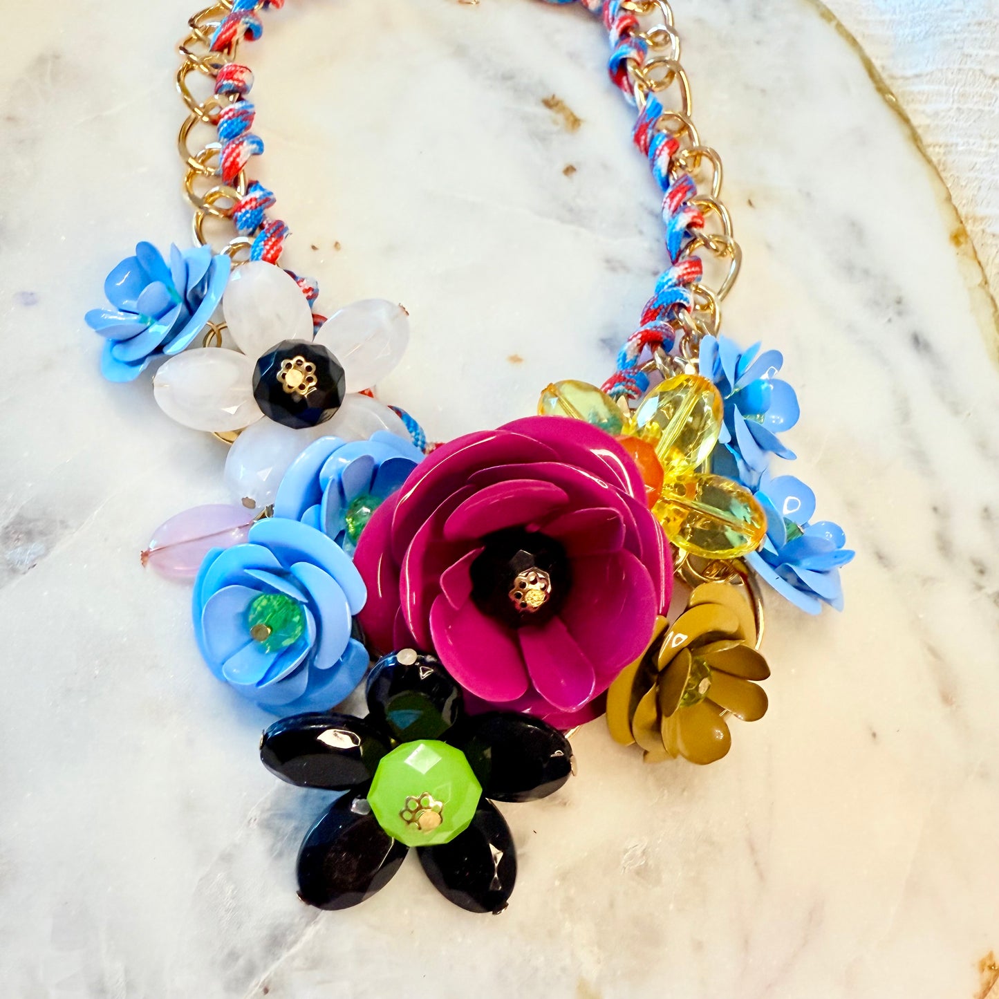 Paris Flowers Necklace