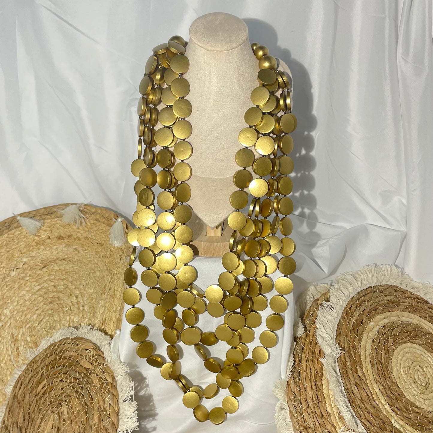 Boho ✨ Golden Wooden Necklace