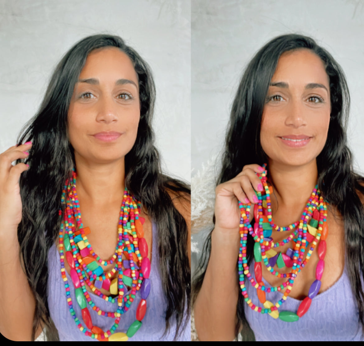 Tangerine Wood Necklace