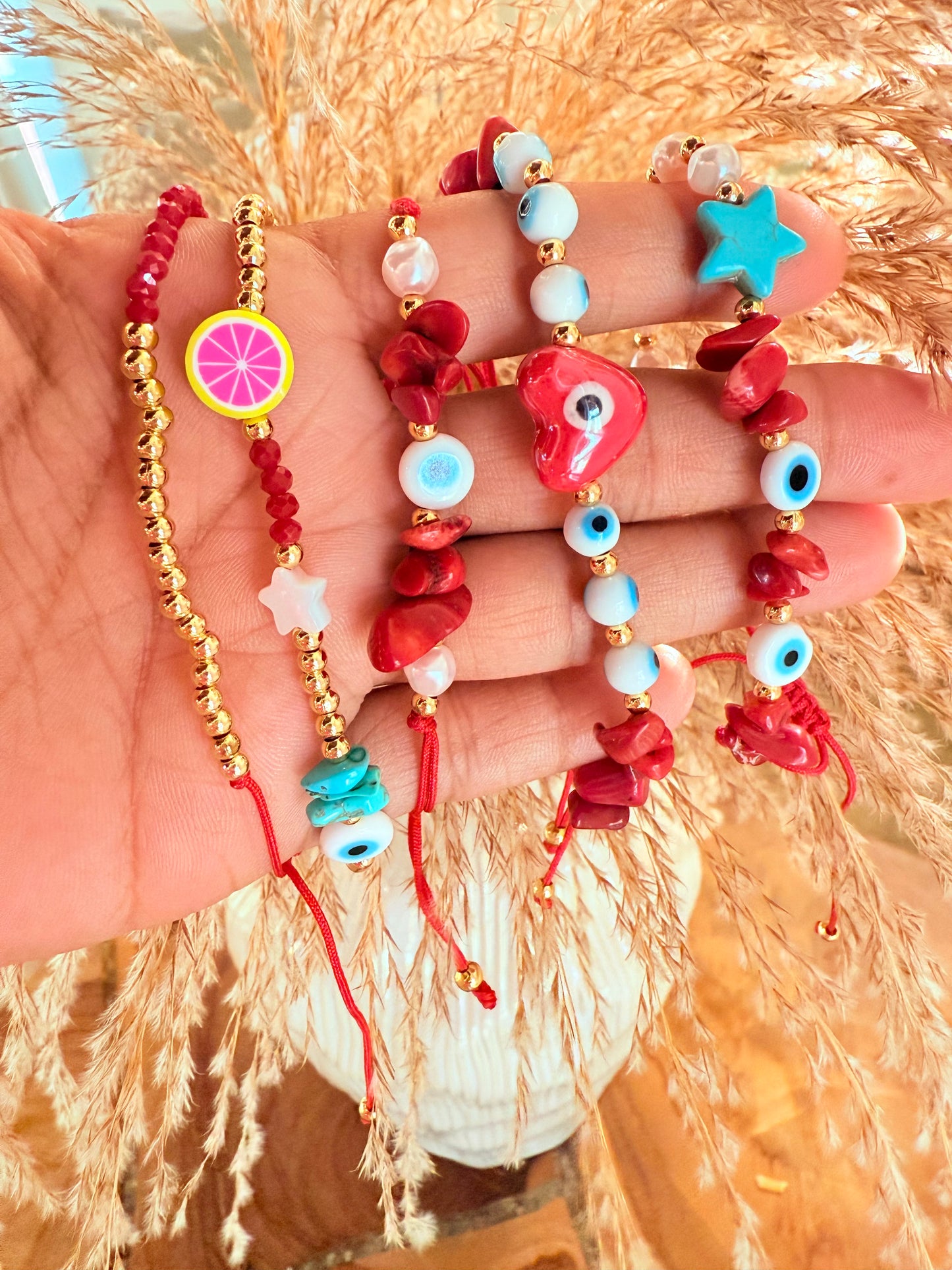 Star Heart Eye Red Bracelet