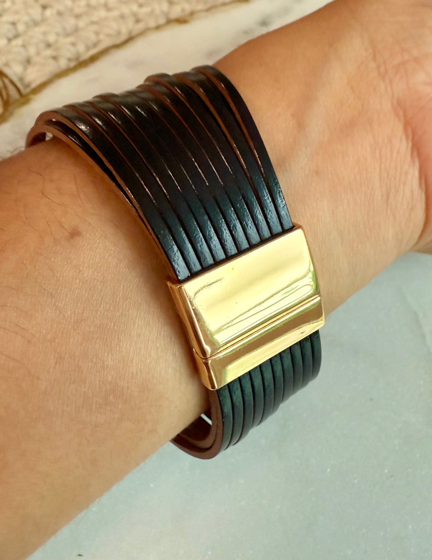 Black Leather Bracelet
