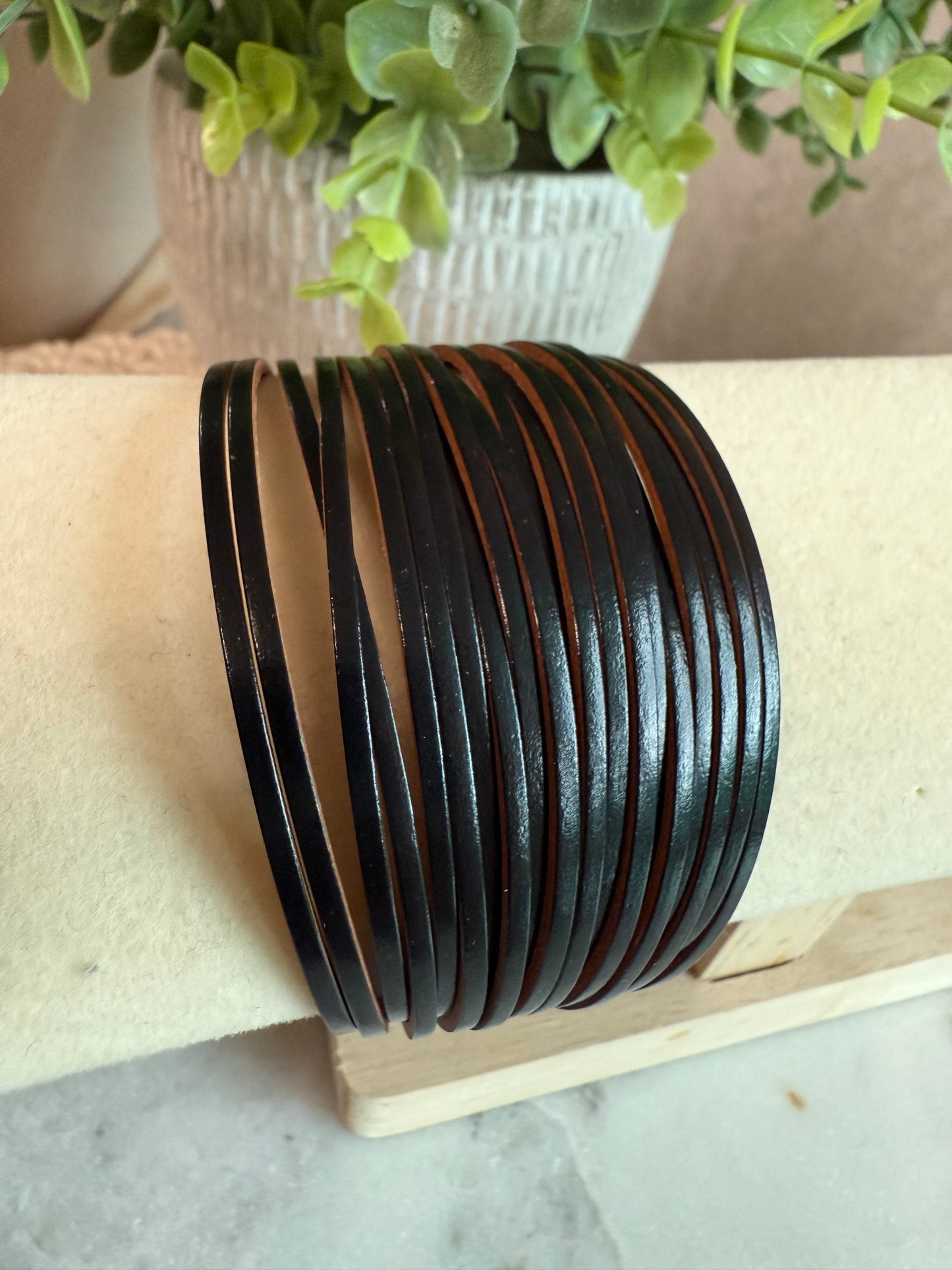 Black Leather Bracelet