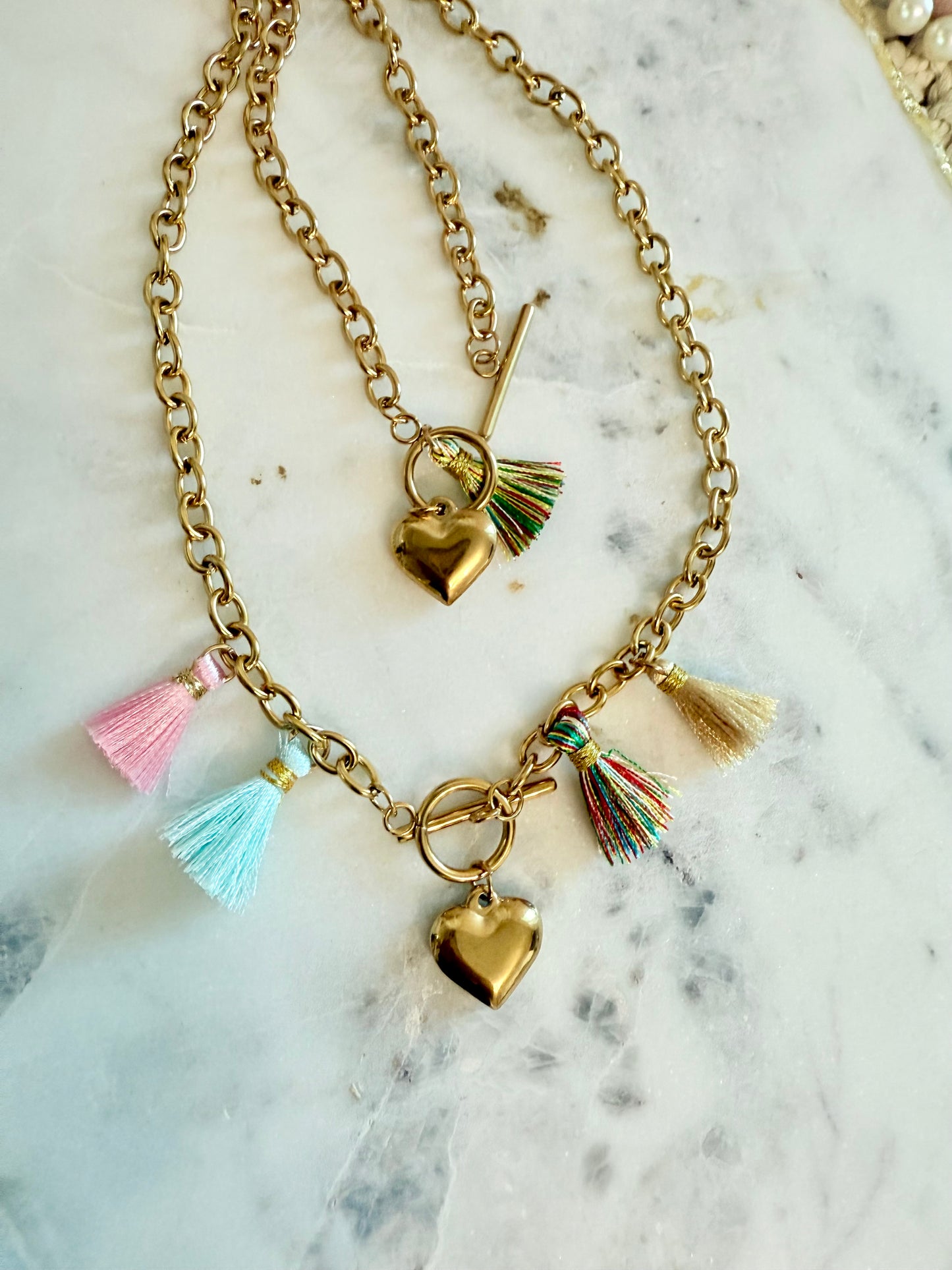 Francia Pop Heart Necklace Set