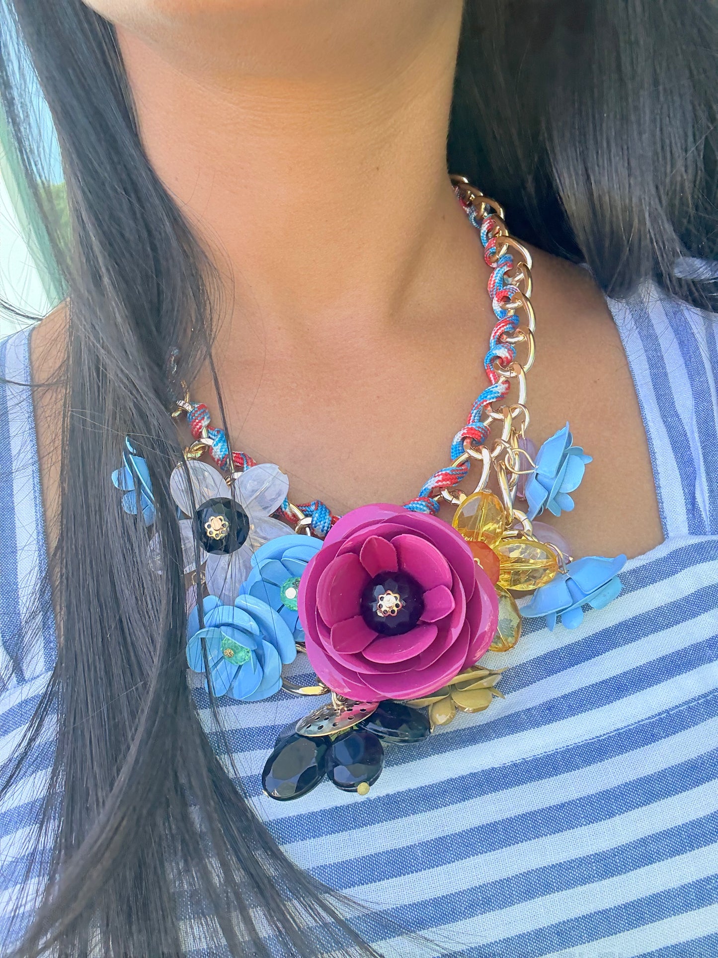 Paris Flowers Necklace