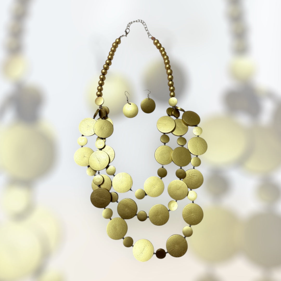 ✨ Classy Wooden Golden Necklace✨