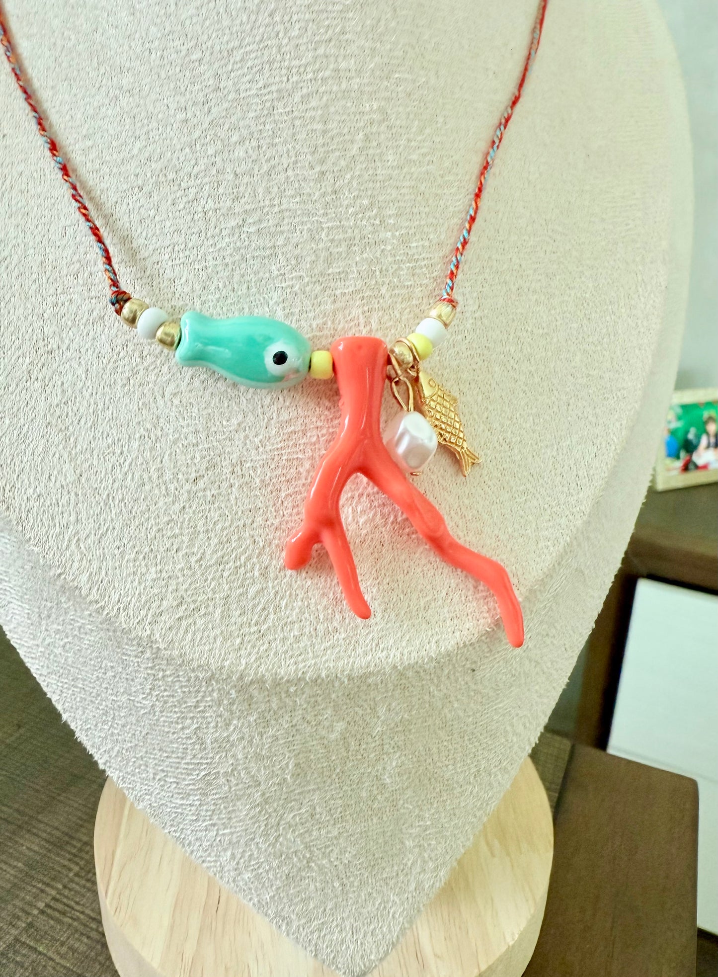 Fishi Coral Pearl Necklace