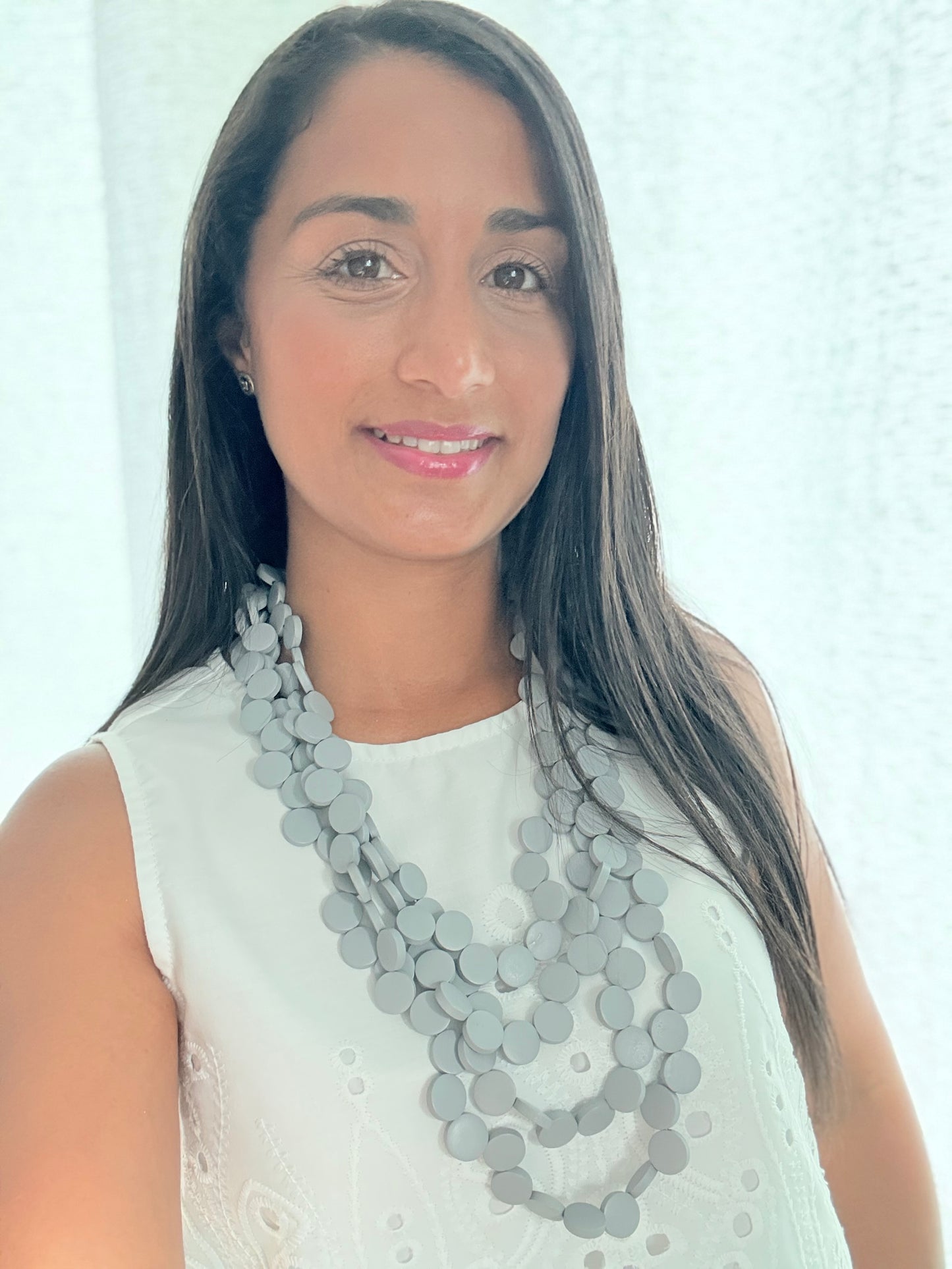 Boho Gray Wooden Necklace