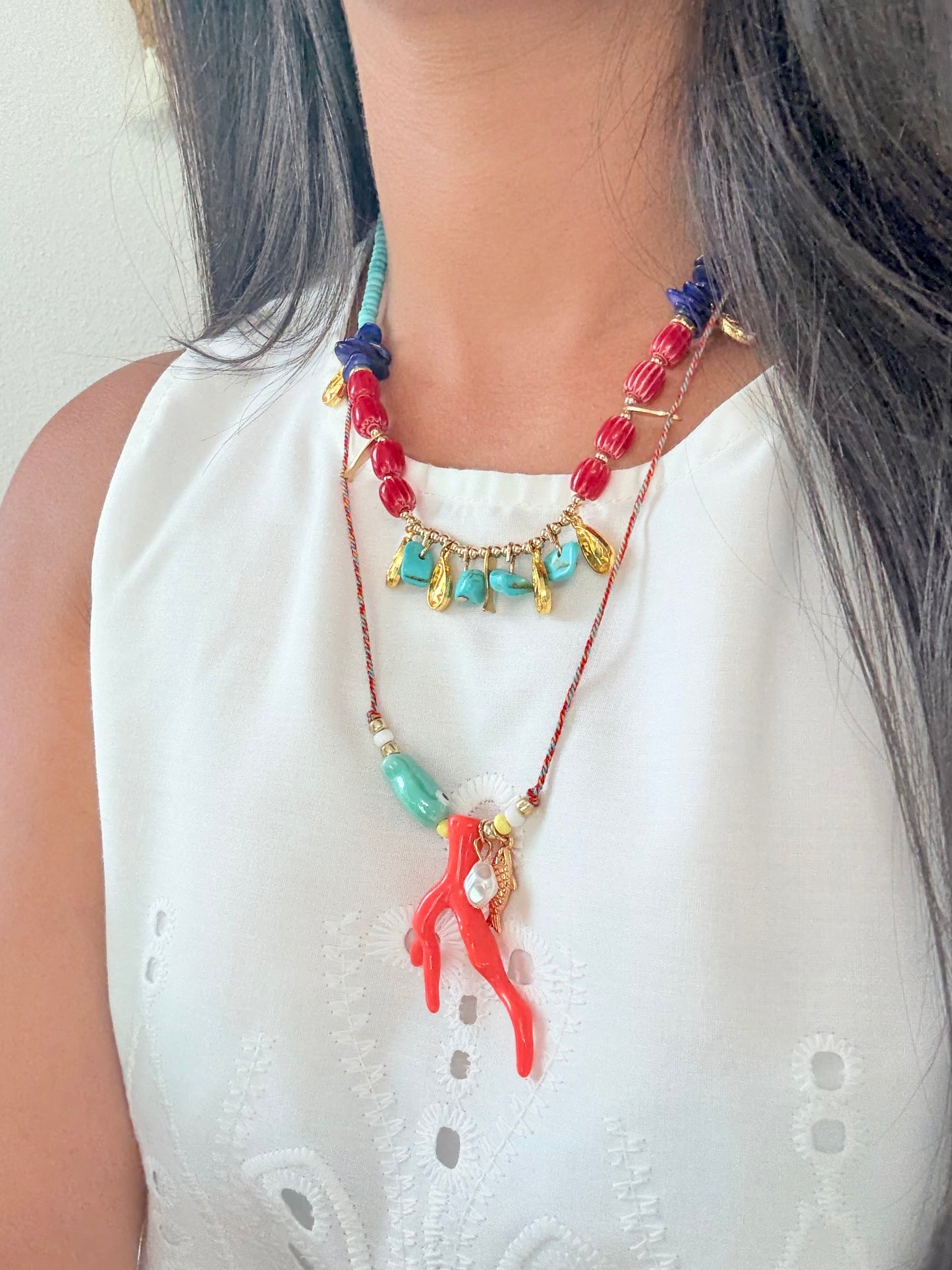Fishi Coral Pearl Necklace