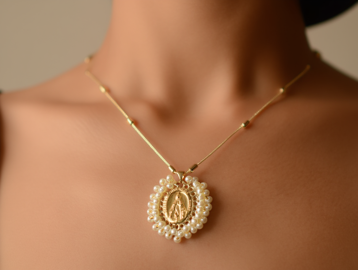 Virgencita Perla Necklace
