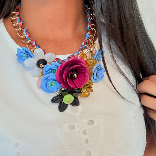 Paris Flowers Necklace