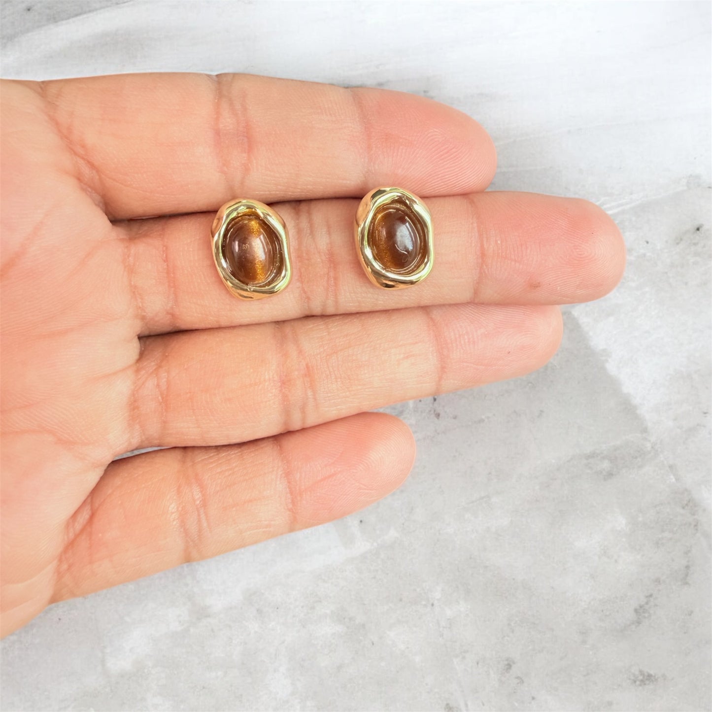 TigerEye Stud Earrings