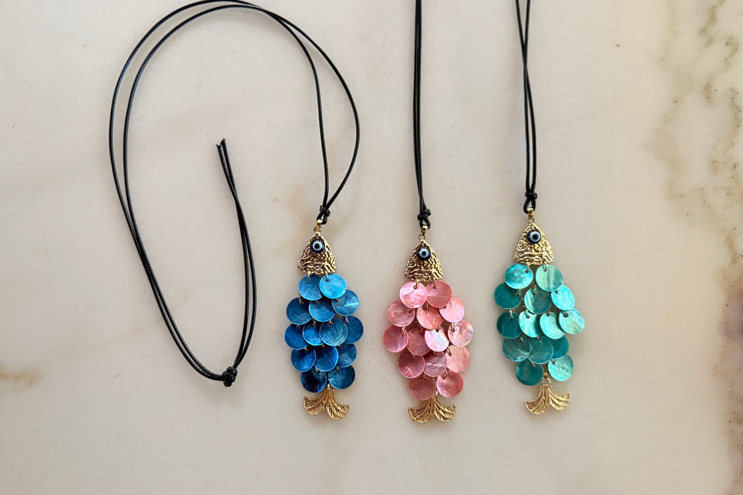 Fish Shell Long Necklace