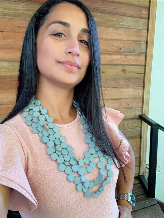 Boho Gray Wooden Necklace
