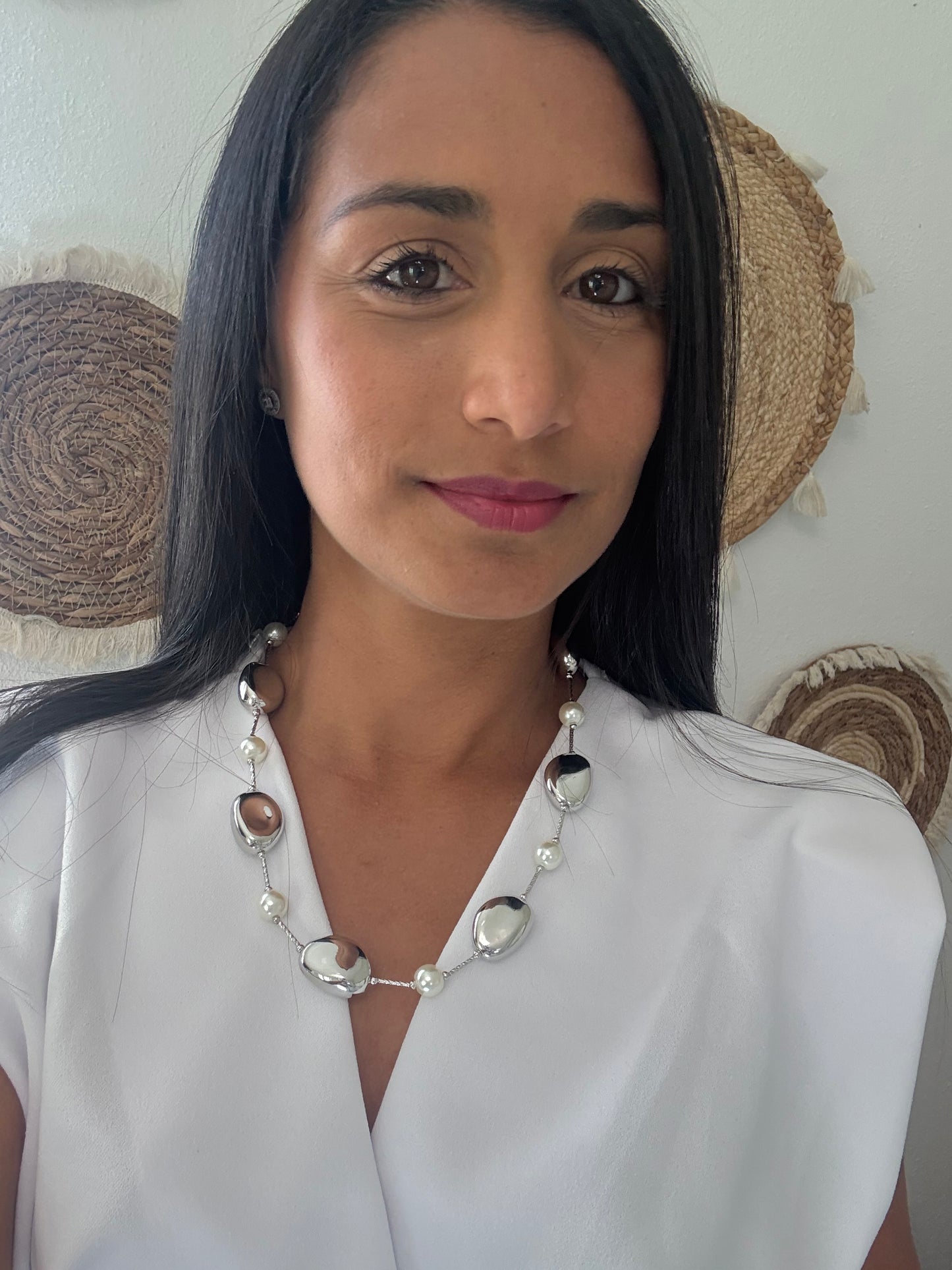 Milano Chunky Necklace Gold or Silver with Pearls