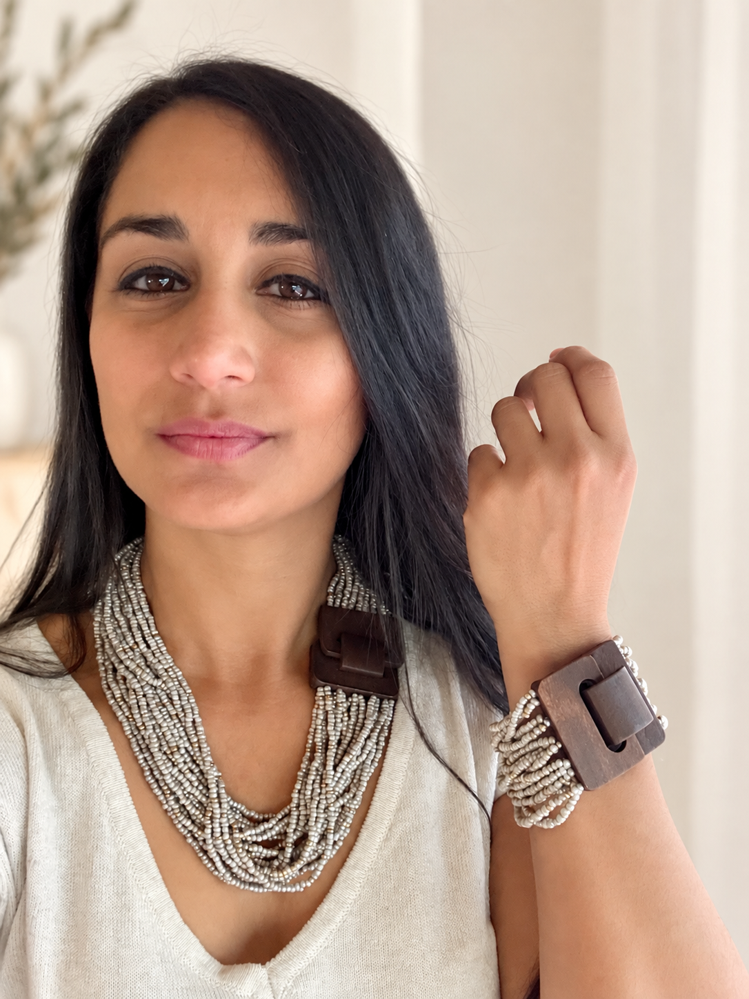 Zuri Wood Beaded Set