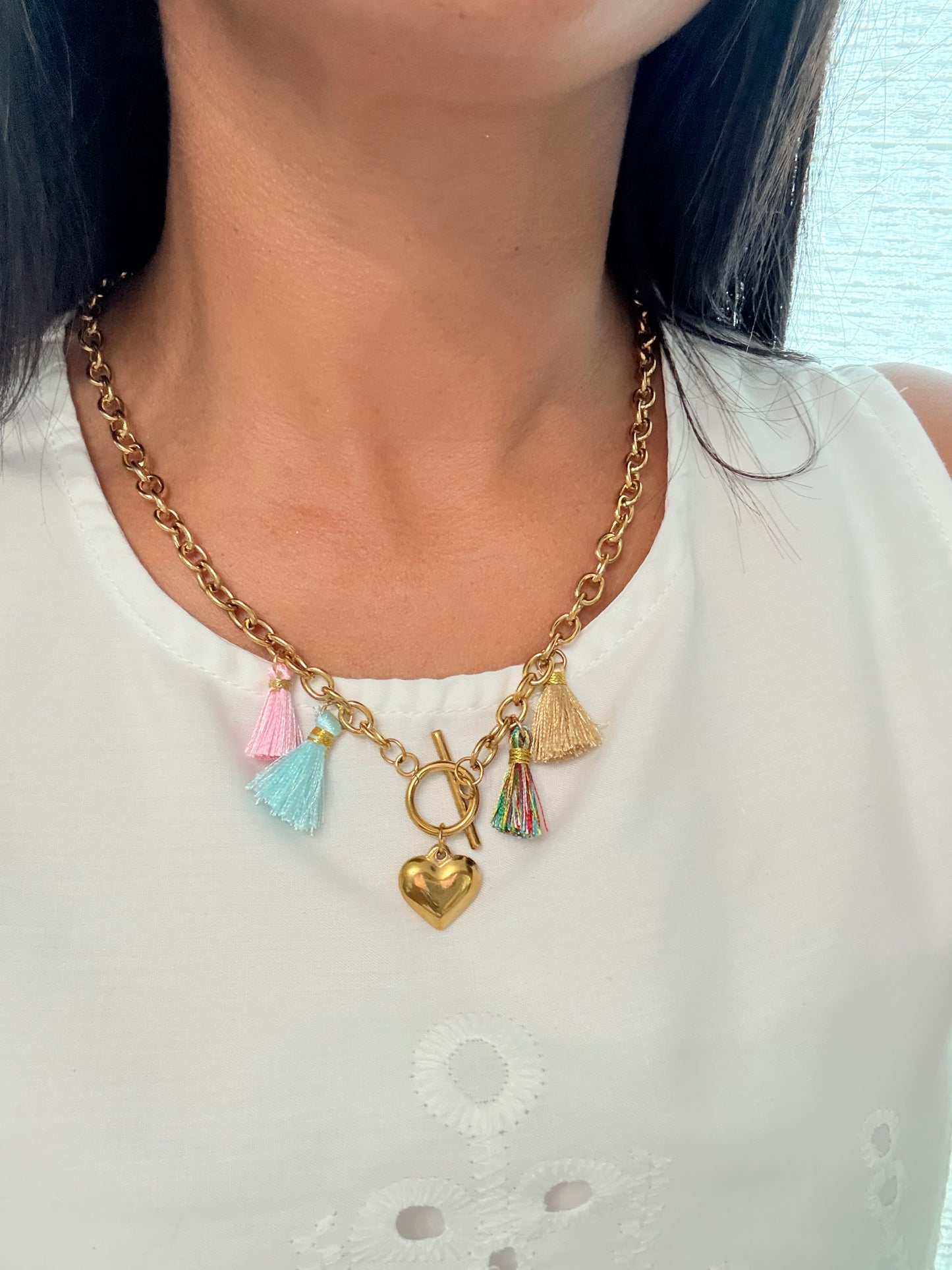 Francia Pop Heart Necklace Set