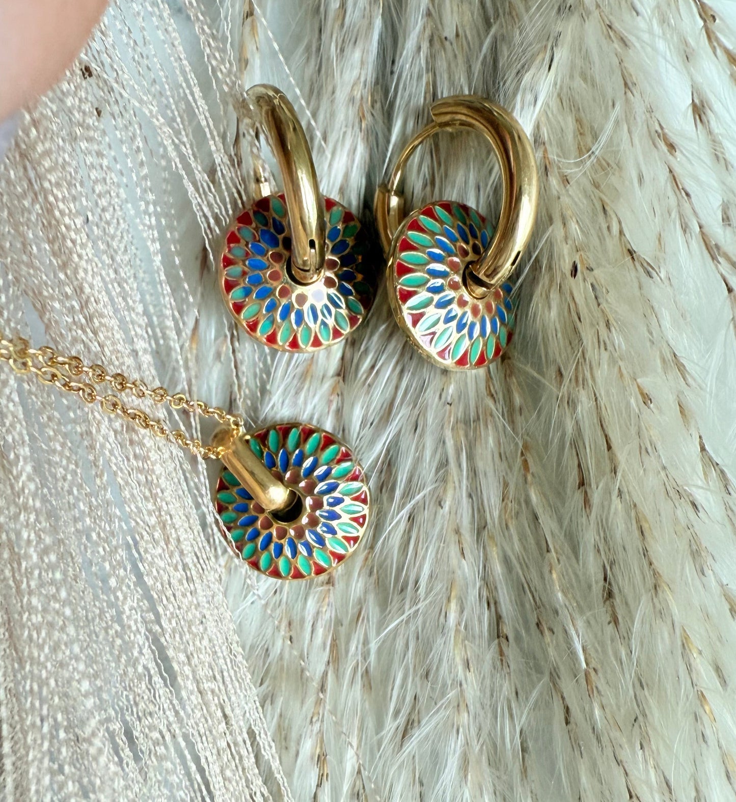 Peacock Necklace 18k