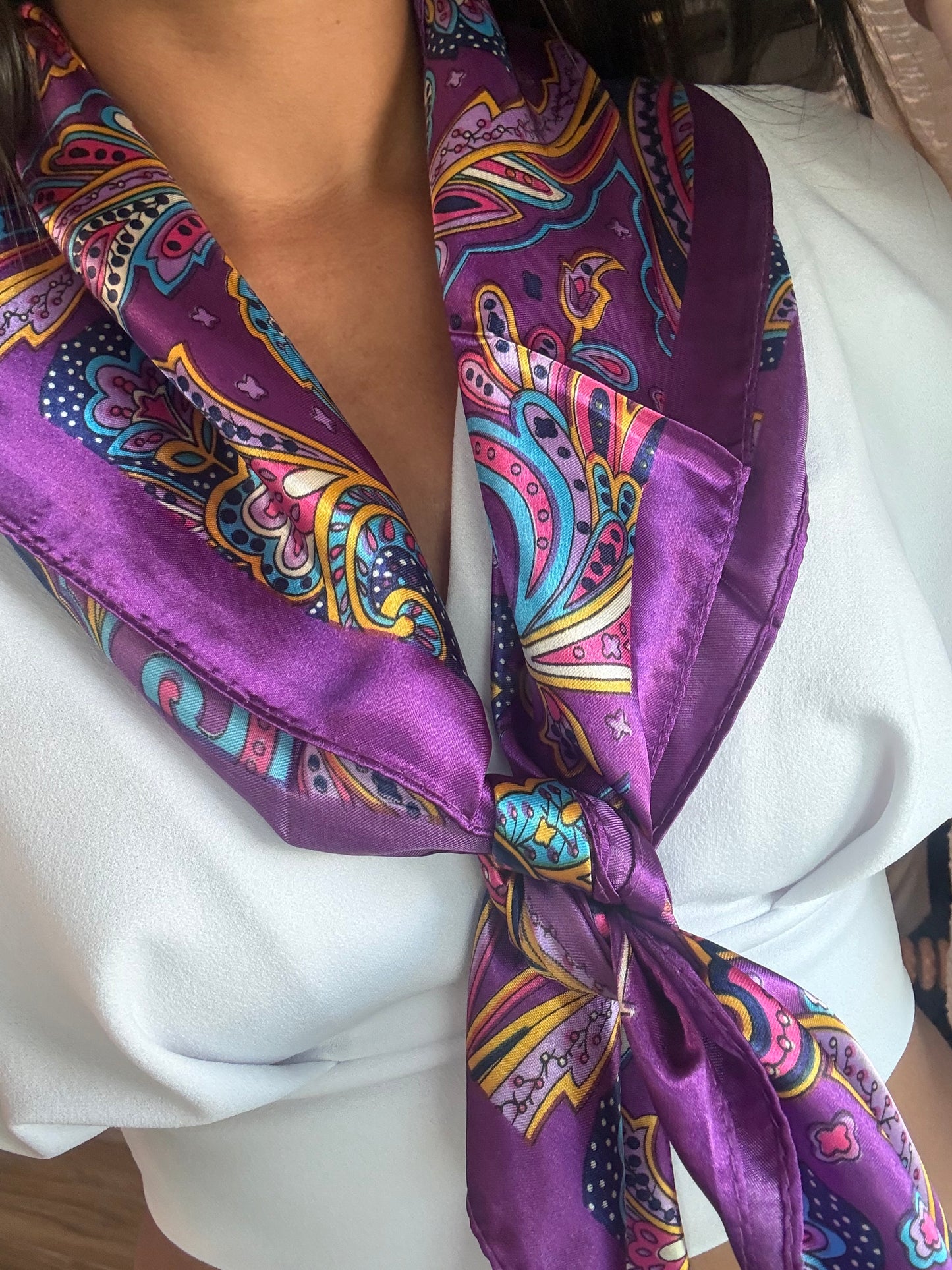 Radiand Purple Satin Scarf