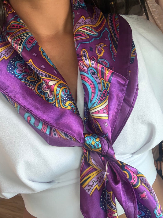 Radiand Purple Satin Scarf