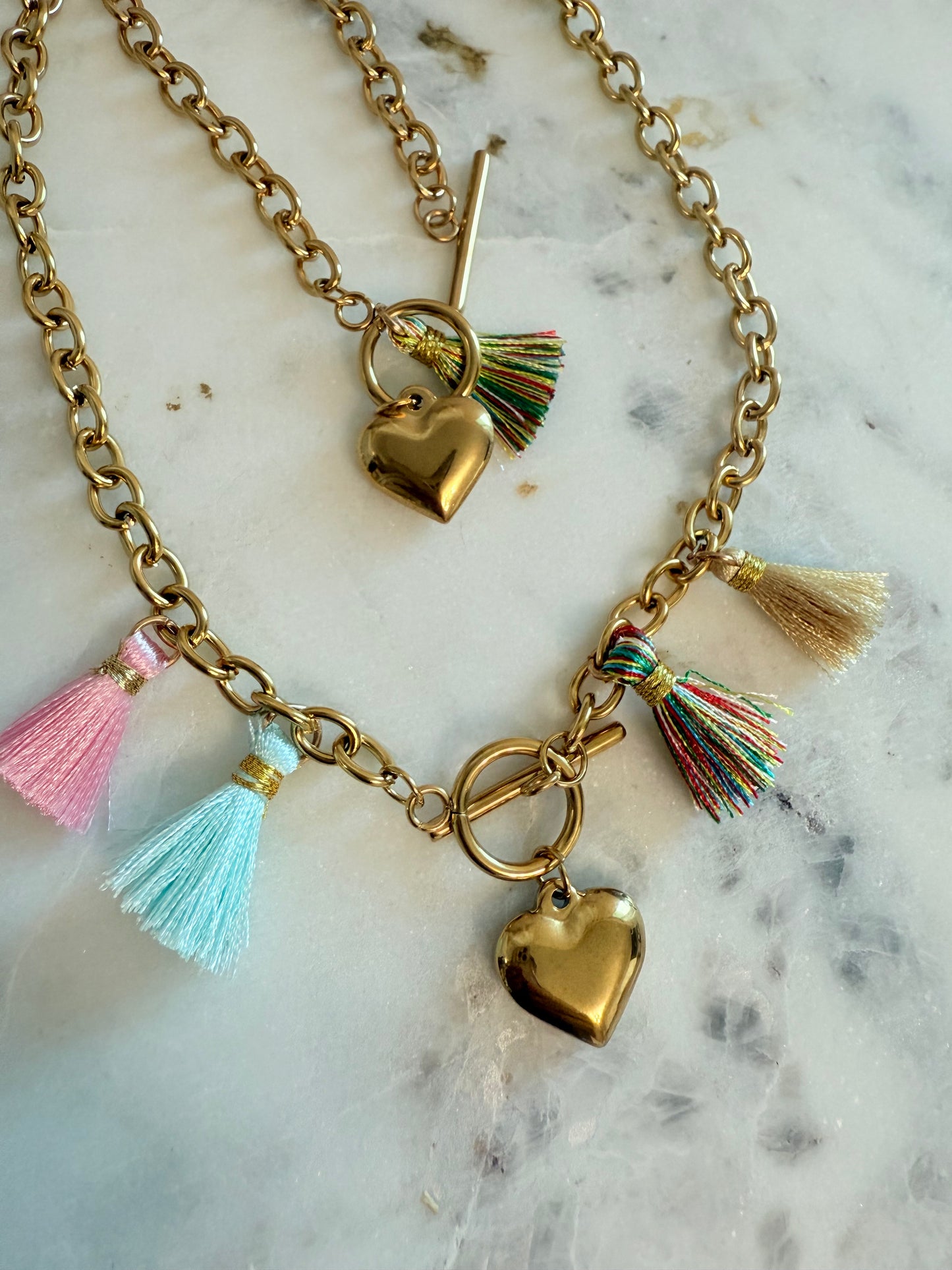 Francia Pop Heart Necklace Set