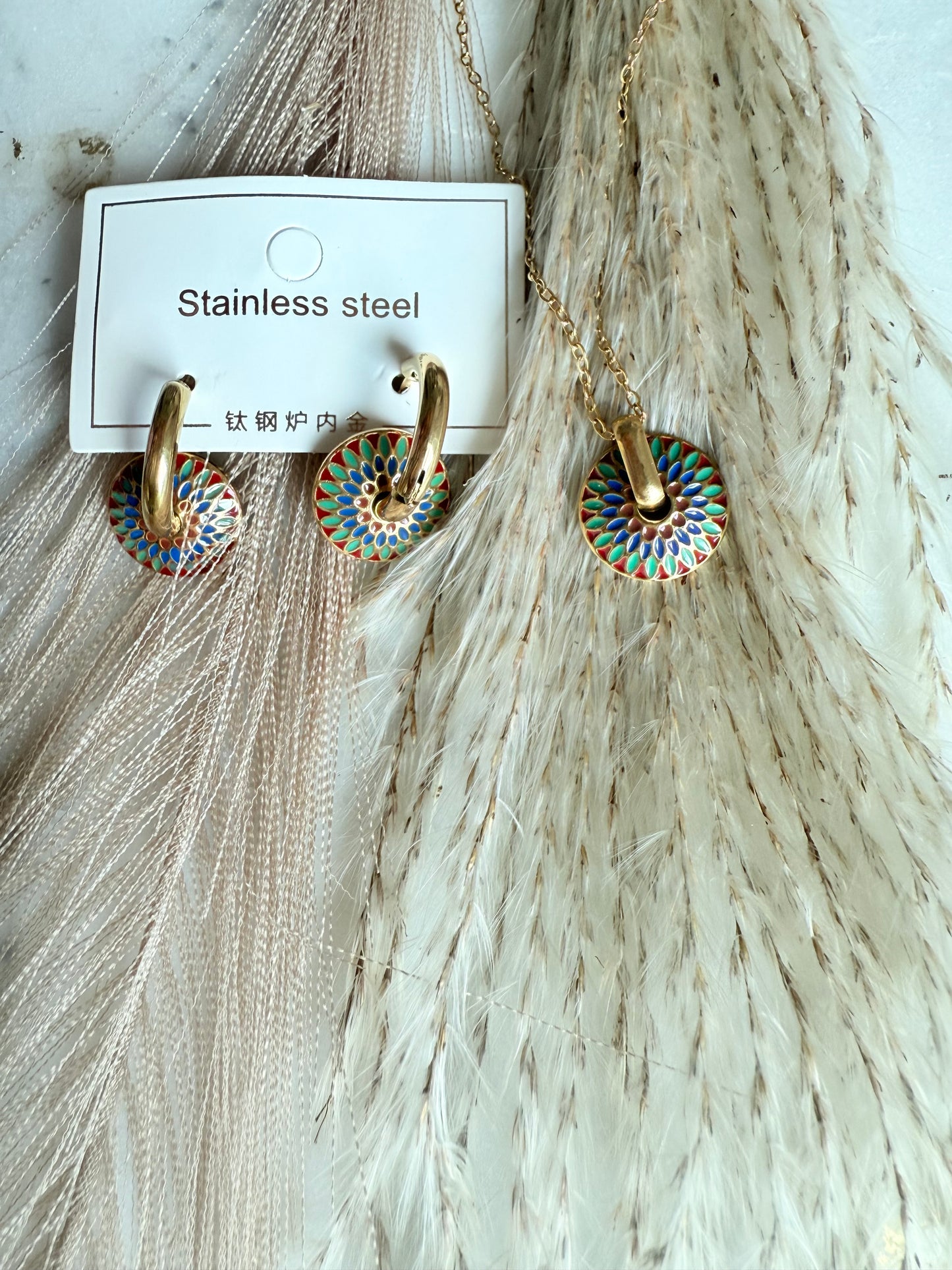 Peacock Necklace 18k