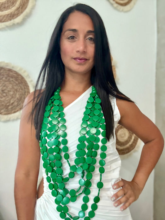 ✨ Boho Green Wooden Necklace✨