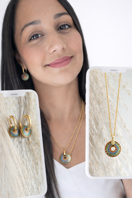 Peacock Necklace 18k