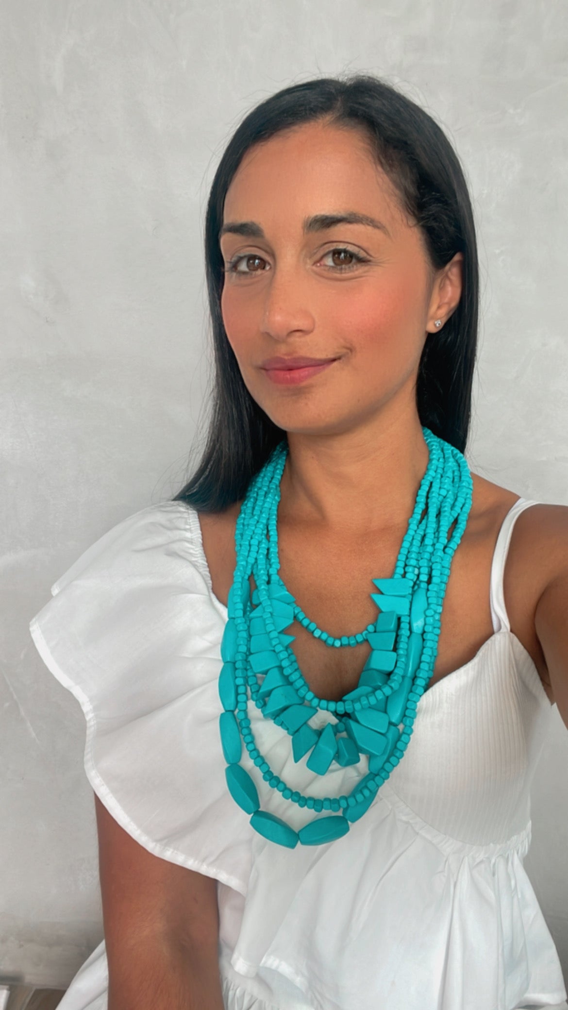 Turquoise Wood Necklace