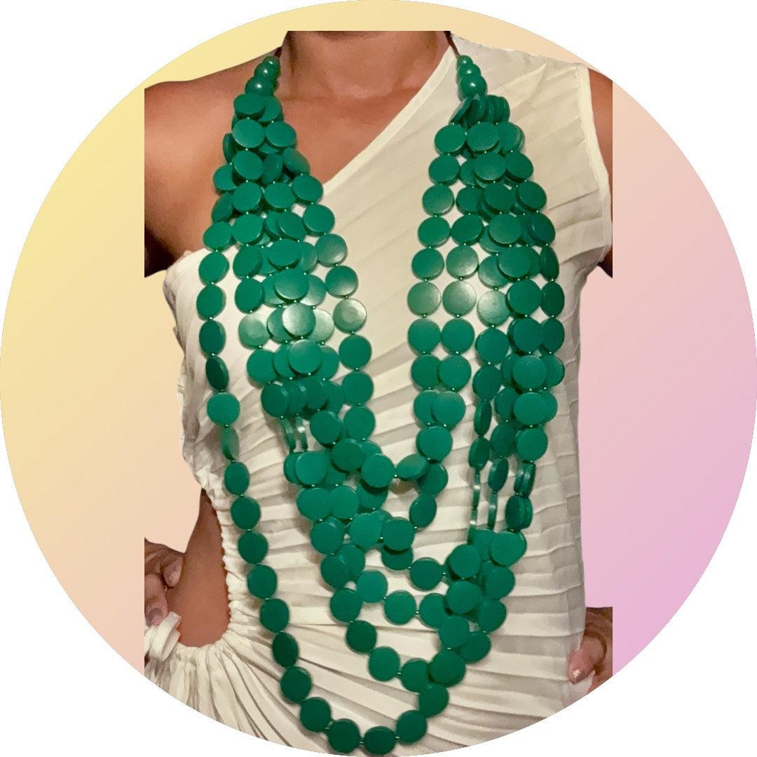 ✨ Boho Green Wooden Necklace✨