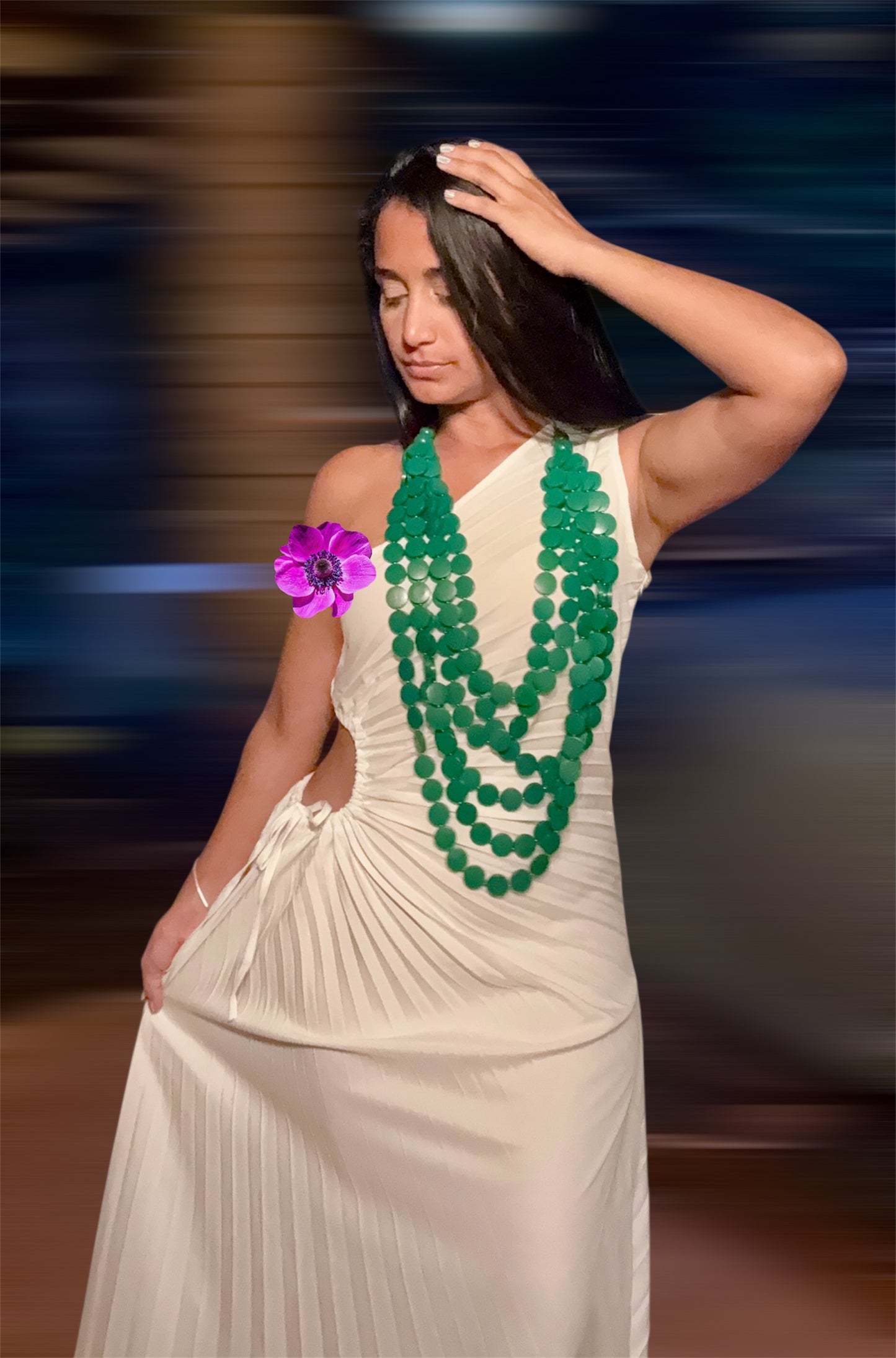 ✨ Boho Green Wooden Necklace✨