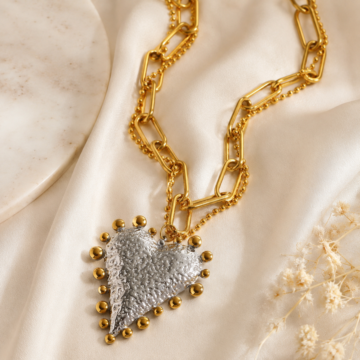 Dotted Heart Necklace