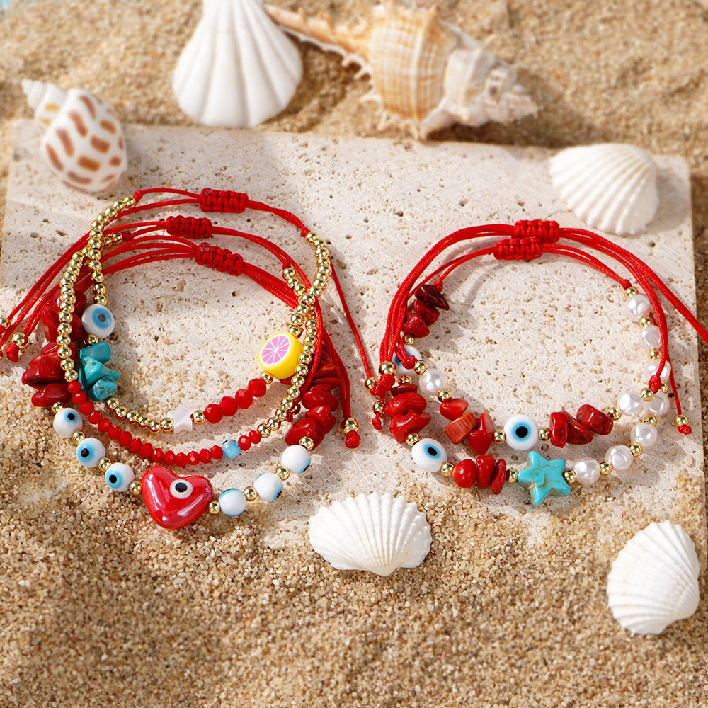 Star Heart Eye Red Bracelet